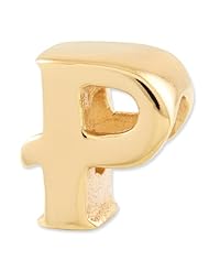 Sterling Silver Gold plated Reflections Letter P Bead