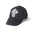 Silver Gothic Cross Rhinestone Black Baseball Hat Cap