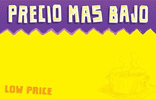 Price Cards Spanish "PRECIO MAS BAJO / LOW PRICE" Sign Cards, 7 x 11 packed 100