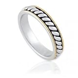 Bling Jewelry Designer Inspired Sterling Silver Gold Vermeil Unisex Cable Band