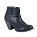 Reneeze BABA-03 Women's Stacked Heel, Zip, Ankle Fashion Booties - BLACK