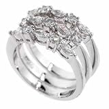Sterling Silver 3 Stackable Marquise Simulated Diamond CZ Ring