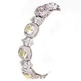 14K 18.90 CTW Green Amethyst & Diamond Bracelet
