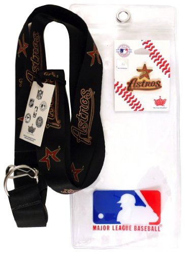 Houston Astros Lanyard with Ticket Holder and Logo Pin