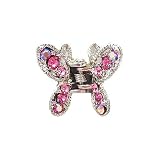 Hair Clip - Butterfly - Rose AB Crystals (56)