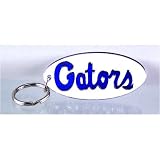 Florida Gators Silver W/Royal Blue Gators Script Oval Mirror Key Chain