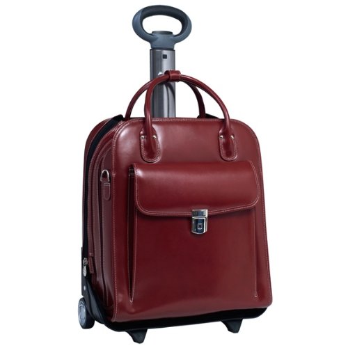 McKleinUSA LA GRANGE 96496 Red Leather Vertical Detachable-Wheeled Ladies' Briefcase