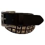 Dickies Men's Polished Nickel Buckle And Double Row Studs Belt