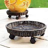 IMAGE OF All-weather Wicker Saucer Caddy - Grandin Road