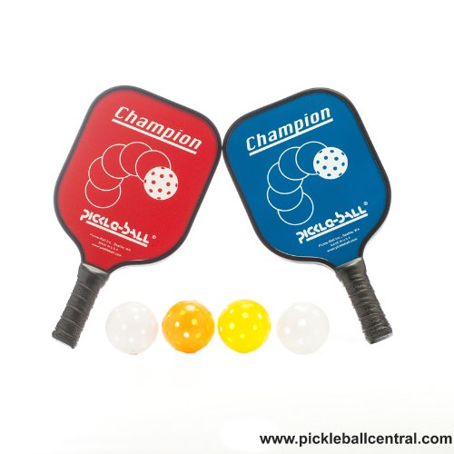 2 Champion Pickleball Paddles + 6 pickleballs