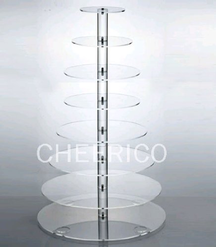 8 Tier Large Round Maypole Wedding Acrylic Cupcake Stand Tree Tower Cup Cake Display 8 Tier Large Round Maypole Wedding Acrylic Cupcake Stand Tree Tower Cup Cake Display