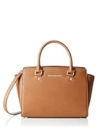 Michael Kors Bolso asa de mano Selma Saffiano Medium Satchel (Cognac)