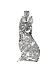 Clevereves 14K White Gold Pendant German Sheppard - Dog 12.2 - Gram(s)
