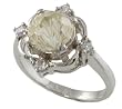 Sterling Silver Round Cut Ring with CZ Accents
