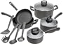 Basic Essentials 12-Piece Nonstick Hard-Anodized Cookware Set
