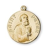 12K Gold Filled Saint Peter Medal and 18-inch Chain