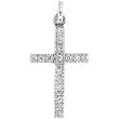 0.13Ct.T.W. Round Brilliant Cut Diamonds, 18K White Gold. Diamond Cross Pendant