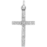 0.13Ct.T.W. Round Brilliant Cut Diamonds, 18Kt. White Gold. Diamond Cross Pendant