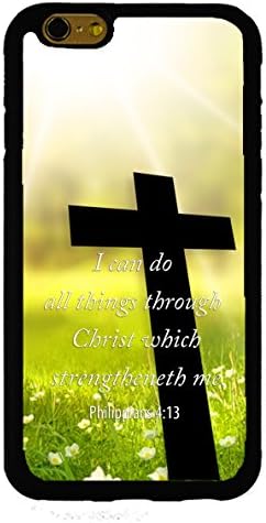 Bible Verse with Cross- Philippians 4:13 I can do all things through Christ- Custom Shockproof Rubber Case By S and S Accessories(TM) for iPhone 6 Plus 5.5