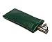 Calabria Soft Squeeze Spring Top Eyeglass Case Green Snakeskin PU Leather Men Women Glasses Pouch Snap Closure Sunglass Bag
