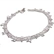 Womens Gifts Ankle Bracelets Silver Foot Jewelry Pair 10 inches (sanklt078)
