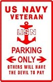 US NAVY VETERAN PARKING sign st vet military