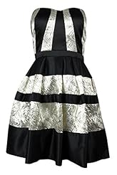 A-line Strapless Sweetheart Flared-Skirt Striped Print Acetate/Metallic/Nylon/Polyester/Tulle Party Dress 