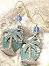 Silver Forest Teal Palm Tree Dangle Earrings MULTI