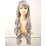 プリキャラウィッグ・ウィッグ　耐熱ロングカール70cm　CTA-006耐熱シルバー