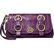 AUTHENTIC COACH LEGACY AMETHYST LEATHER WRISTLET 41833