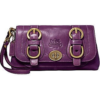 COACH LEGACY AMETHYST LEATHER WRISTLET