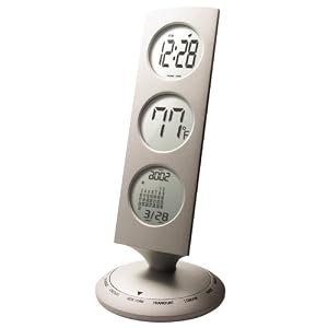 Bedol Three Tier World Time Clock 13 time zones Silver