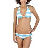 Mossimo® Black: Women's Stripe 2 pc. Bikini Swimsuit - Pool Blue/White