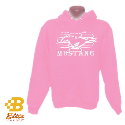 Ladies Ford Mustang Modern Grille Adult Hoodie Light Pink Large Bdfmsh120
