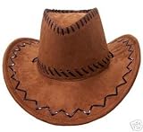 Cowboyhut Cowboy hellbraun Kunstsamt Hut H�te Kost�mzubeh�r
