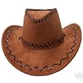 Cowboyhut Cowboy hellbraun Kunstsamt Hut H�te Kost�mzubeh�r