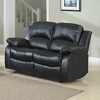Cranley Reclining Loveseat Color: Black