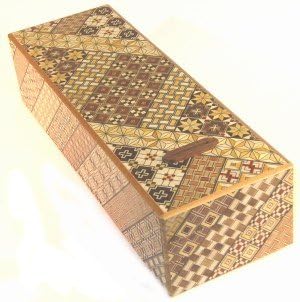 Yosegi Puzzle Box Coin Bank 9 sun - 10 steps