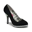 4 1/2 Inch Rhinestone Heel Pump Shoe Black Satin Sexy Shoe
