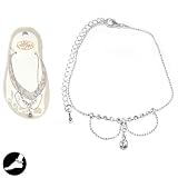 SG Paris Anklet Chain 20cm+Ext Silver Crystal Transparent/Crystal Anklet Chain Anklet Chain Metal/Enamel/Strass Summer Teenager City Girl Fashion Jewelry / Hair Accessories 'Boule' Chain