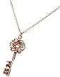 LAVISHY Antiqued Skeleton Key Necklace - 18" Chain & Copper Finish