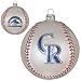 Colorado Rockies Glass Baseball Ornament