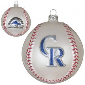 Colorado Rockies MLB Glass Baseball Ornament (3)