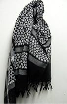 Black / White Arab Kafiyah Head Scarf Shemagh