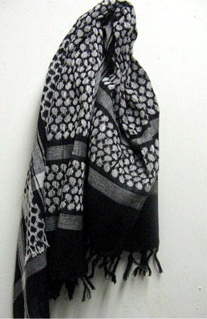 White / Black Arab Kafiyah Head Scarf Shemagh