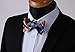 SetSense Men's Check Jacquard Wedding Party Self Bow Tie Pocket Square Set