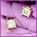 14K .50 (1/2) CTW Princess Cut Diamond Earrings