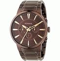 Fossil Gents Dress, Ion Plated case and bracelet, Brown Dial