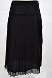 Anne Klein Navy Silk Pleated Drop Waist Skirt