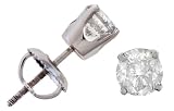 14K White Gold 2.00 CTW Diamond Stud Earrings